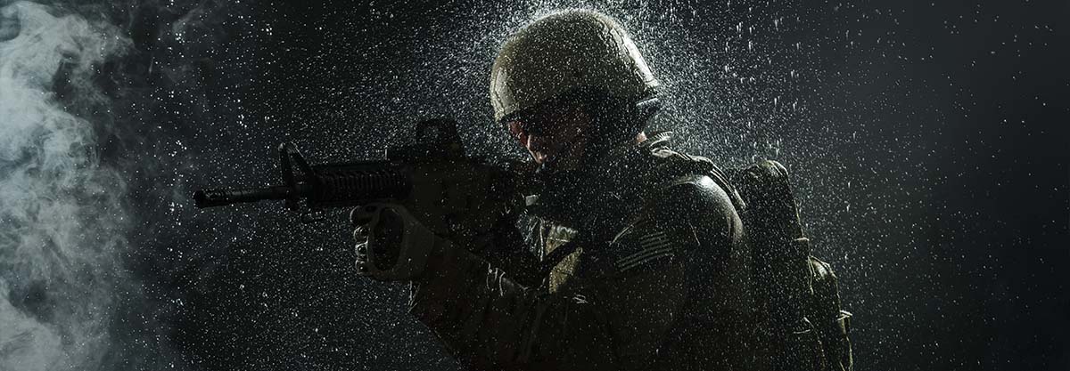 Airsoft skirmish in the rain